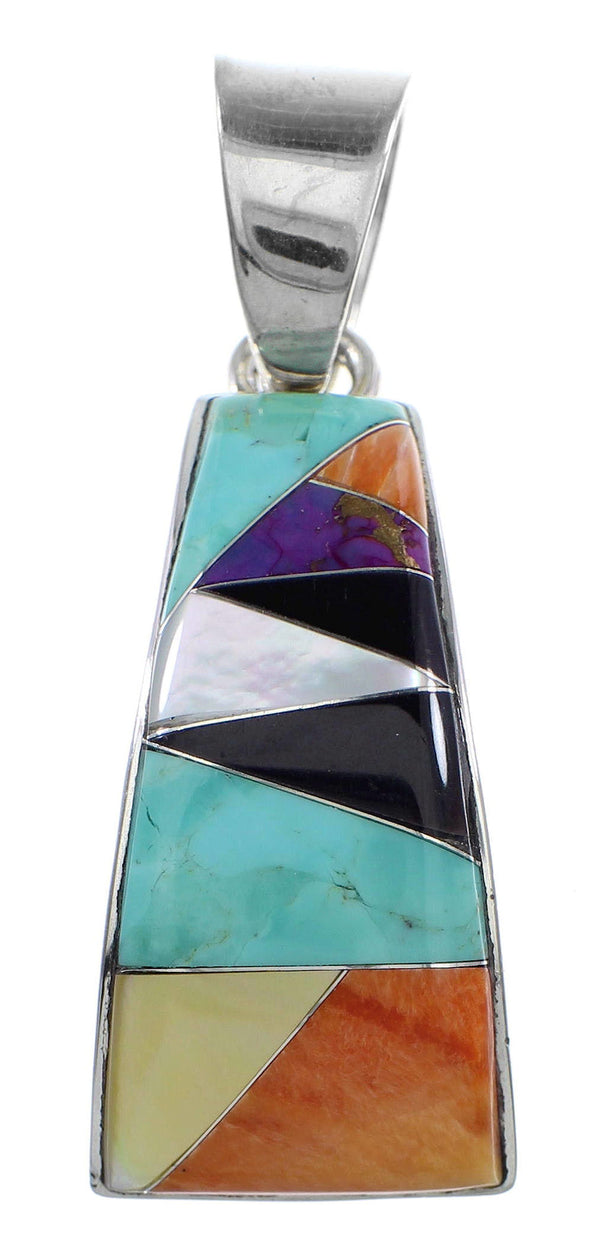 Multicolor And Sterling Silver Southwest Pendant YX94754