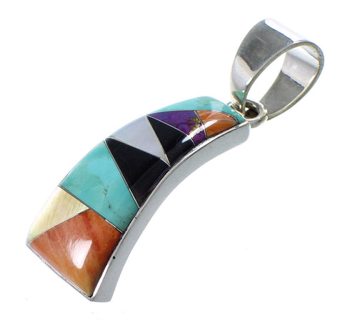 Multicolor And Sterling Silver Southwest Pendant YX94754