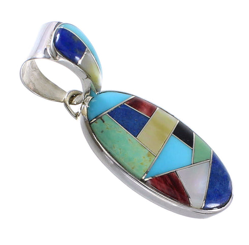 Southwest Jewelry Multicolor Sterling Silver Pendant RX95648