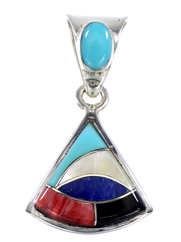 Multicolor Inlay Sterling Silver Jewelry Pendant RX95663