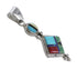Genuine Sterling Silver Multicolor Southwest Pendant RX95678
