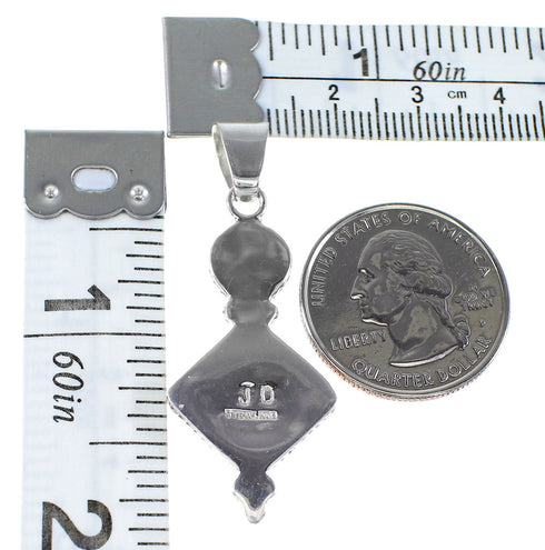 Genuine Sterling Silver Multicolor Southwest Pendant RX95678