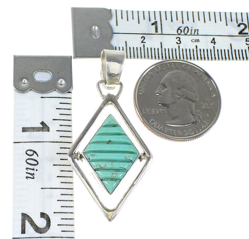 Sterling Silver Multicolor Native American Village Design Reversible Pendant RX95689