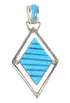 Genuine Sterling Silver Multicolor Native American Village Design Reversible Jewelry Pendant RX95690