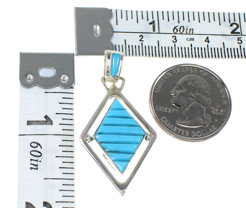 Genuine Sterling Silver Multicolor Native American Village Design Reversible Jewelry Pendant RX95690