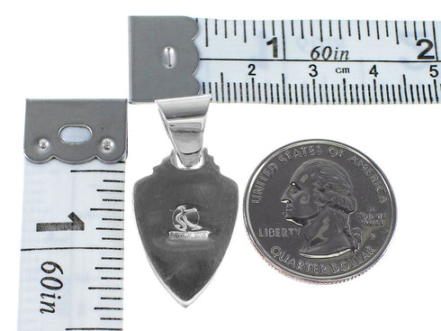 Multicolor Inlay Southwestern Sterling Silver Pendant AX94477