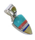 Multicolor Inlay Sterling Silver Southwestern Pendant AX94486
