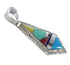 Multicolor Inlay Silver Southwest Water Wave Pendant AX94488