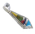 Authentic Sterling Silver Multicolor Inlay Water Wave Pendant AX94490