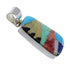 Silver Southwestern Multicolor Inlay Jewelry Pendant AX94499