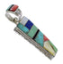 Multicolor Inlay Southwest Genuine Sterling Silver Pendant AX94502