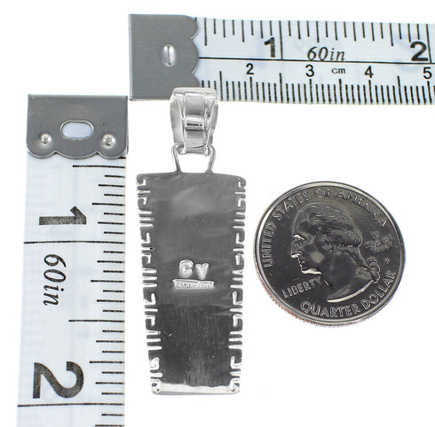 Multicolor Inlay Southwestern Jewelry Sterling Silver Pendant AX94506