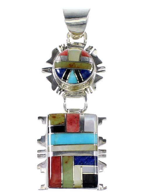 Multicolor Southwestern Jewelry Sterling Silver Pendant AX94508