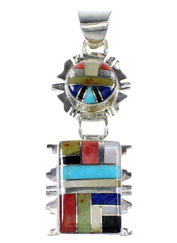 Multicolor Southwestern Jewelry Sterling Silver Pendant AX94508