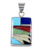 Southwestern Multicolor Inlay Silver Pendant AX94517