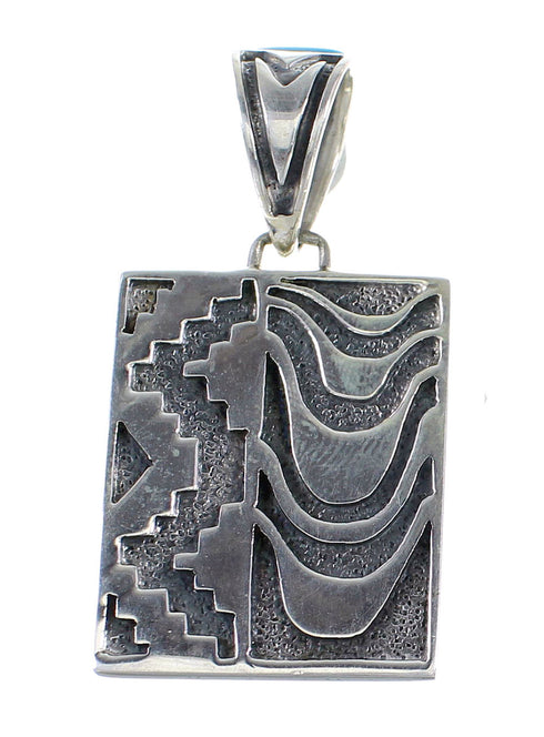 Multicolor Inlay Sterling Silver Reversible Pendant AX94573