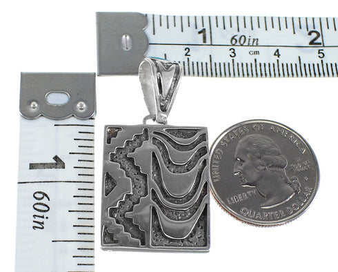 Multicolor Inlay Sterling Silver Reversible Pendant AX94573