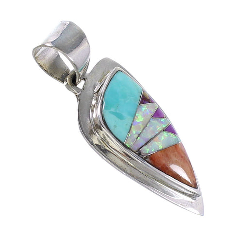 Multicolor Authentic Sterling Silver Southwest Pendant YX94464