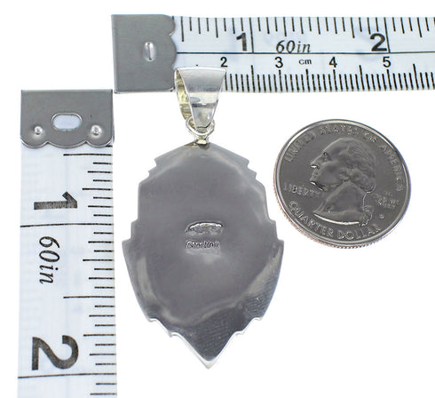 Authentic Sterling Silver Multicolor Native American Village Design Jewelry Pendant RX94533