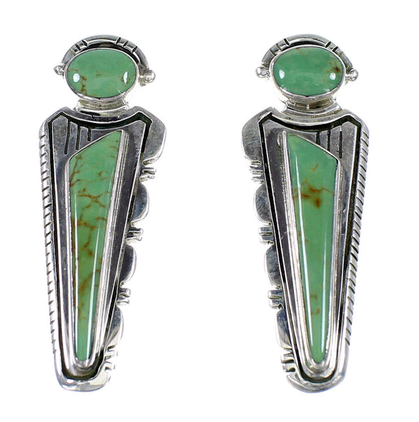 Turquoise Inlay Sterling Silver Post Earrings AX94977