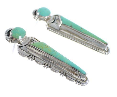 Turquoise Inlay Genuine Sterling Silver Post Earrings AX94978
