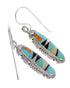 Southwest Silver Multicolor Hook Dangle Earrings YX94630