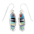Southwest Sterling Silver Multicolor Hook Dangle Earrings YX94632