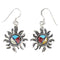 Multicolor And Silver Southwest Sun Hook Dangle Earrings YX94682