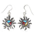 Multicolor And Silver Southwest Sun Hook Dangle Earrings YX94682