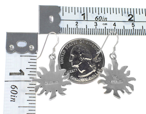 Multicolor And Silver Southwest Sun Hook Dangle Earrings YX94682