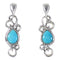 Southwest Turquoise Authentic Sterling Silver Post Dangle Earrings YX94537