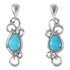Southwest Turquoise Authentic Sterling Silver Post Dangle Earrings YX94537