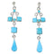 Southwestern Turquoise And Genuine Sterling Silver Post Dangle Earrings YX94539