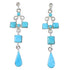Southwestern Turquoise And Genuine Sterling Silver Post Dangle Earrings YX94539