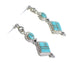 Genuine Sterling Silver Turquoise Southwest Post Dangle Earrings AX94601