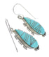 Turquoise Inlay Silver Southwestern Jewelry Hook Dangle Earrings AX94656