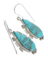 Turquoise Inlay Sterling Silver Southwestern Jewelry Hook Dangle Earrings AX94657