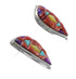Genuine Sterling Silver Multicolor Inlay Post Earrings AX94707