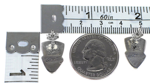 Southwestern Genuine Sterling Silver Multicolor Post Earrings AX94714