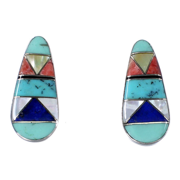 Sterling Silver Multicolor Southwest Jewelry Post Earrings RX94831