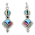 Authentic Sterling Silver Multicolor Jewelry Post Dangle Earrings RX95095