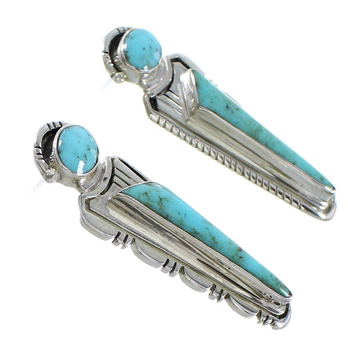 Turquoise Genuine Sterling Silver Jewelry Post Earrings RX95872