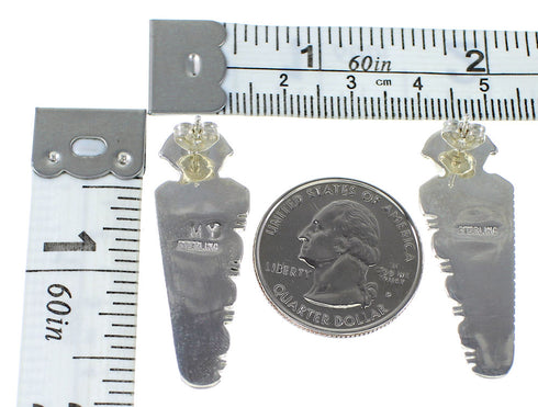 Turquoise Genuine Sterling Silver Jewelry Post Earrings RX95872