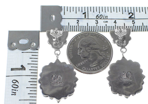 Genuine Sterling Silver Multicolor Post Dangle Earrings AX94895