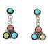 Genuine Sterling Silver Multicolor Southwestern Post Dangle Earrings AX94898