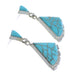 Turquoise Genuine Sterling Silver Post Dangle Earrings AX94838