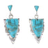 Turquoise Silver Arrowhead Post Dangle Earrings AX94846