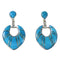 Turquoise Inlay Sterling Silver Southwestern Post Dangle Earrings AX94849