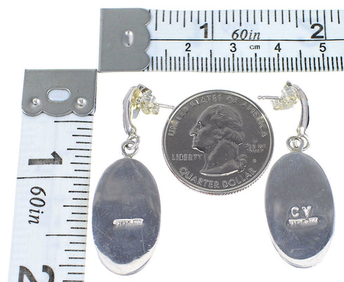 Multicolor Sterling Silver Post Dangle Earrings AX95211