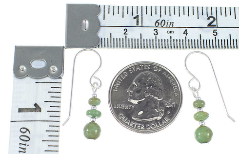 Silver Navajo Indian Turquoise Hook Dangle Earrings AX95230